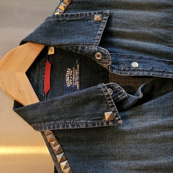 Levi Strauss Custom Hand Studded Denim Vest - Picture 2 of 4